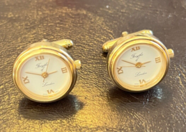 Forsythe of London Cufflinks Cuff Links Clocks not working Vintage gold ... - $17.99