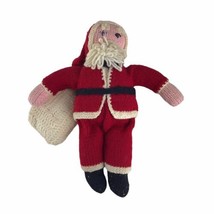 Vintage 1950s Crochet Santa Claus Doll Christmas Completed Craft Handmade 12&quot; - £33.46 GBP