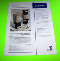 Mars Electronics Bill Acceptor Vendor Gl Series Original Nos Sales Flyer - $19.47