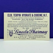 Drug store pharmacy ephemera label advertising Lincoln Terpin Seattle vtg WA mcm - $11.83