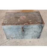Vintage Wood Trunk Shipping Crate Foot Locker Metal Latch Primitive - $99.99