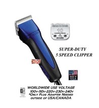 Andis Super Duty 5-Speed Excel Clipper &amp; Ceramicedge 10 BLADE-Pet Grooming*Blue - £271.28 GBP