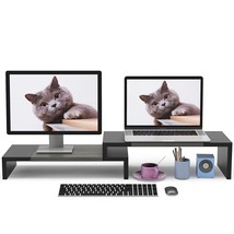 Dual Monitor Stand - Monitor Stand Riser - 2 Shelf Computer Monitor Stand With A - £47.09 GBP