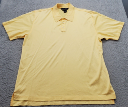 Brooks Brothers Polo Shirt Men&#39;s XL Yellow Knit Golf Performance High Low Slit - £13.81 GBP