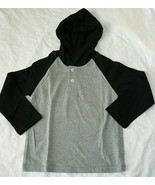 Garanimals Boys Long Sleeve Jersey Raglan Hoodie Shirt Size 4T Black &amp; G... - €9,49 EUR