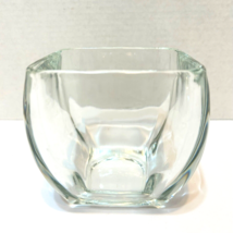 Vintage Heavy Crystal Clear Glass Candy Nut Bowl Vase Candle Holder 4.25... - £15.57 GBP