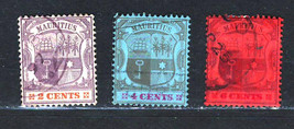 GREAT BRITAIN 1904-07  BRITISH MAURITIUS VERY FINE USED STAMPS SET - £0.86 GBP