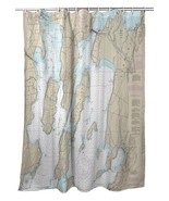 Betsy Drake North Hero Island, VT Nautical Map Shower Curtain - £85.65 GBP