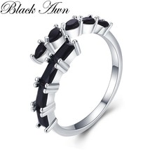 Black Awn 2021 New bijoux Trendy 925 Sterling Silver Fine Jewelry Black Spinel E - £13.05 GBP
