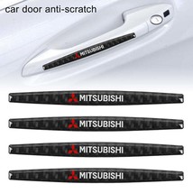 Brand New 4PCS Mitsubishi Real Carbon Fiber Anti Scratch Badge Car Door ... - $20.00
