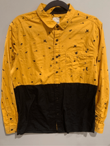 SPLIT Colorblock Skate Button Down Shirt-Black/Yellow Woods’ L/S EUC Large - £11.83 GBP