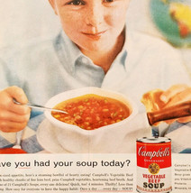 1959 Campbell&#39;s Vegetable Beef Soup Advertisement Canned Foods Vintage D... - $554.45 MXN