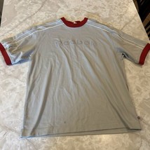 REEBOK Shirt Adult Large Gray Logo Short Sleeve Active Athletic Mens - $11.96