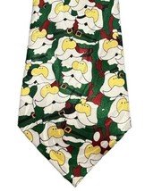 Steven Harris Mens Green Santa Christmas Tie Necktie 57&quot; - £3.90 GBP