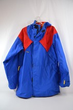 Taiga GoreTex Jacket Mens Large Blue Red Yellow Hooded Outdoor Rainwear Vtg 90s  - £53.28 GBP