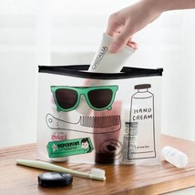 Travel Transparent Cosmetic Bag Makeup Case Zipper Storage Toiletry Waterproof - £4.79 GBP