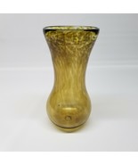 Hand Blown Glass Vase Gold and Smoke 7-3/4&quot; Tall 3-1/4&quot; Diameter Pontil ... - £22.85 GBP