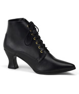 Vintage Renaissance Victorian Costume Granny Black Ankle High Boots VIC3... - $92.72 CAD