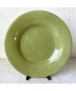 Pottery Barn Sausalito Sage Green Dinner Plate Rustic Hand Painted 12.25&quot; - $16.10