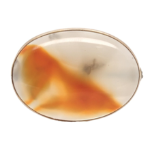 Vintage 10k Yellow Gold Genuine Natural Agate Pin 1 1/4&quot; Jewelry (#J7254) - $222.75