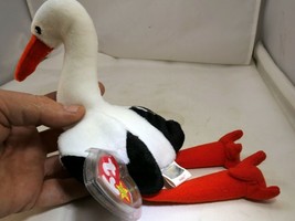 TY Beanie Baby Stilts Rare/Retired 1999 plush toy collection bird white ... - $19.19