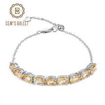 11.73Ct Natural Oval Citrine Gemstone Bracelets 925 Sterling Silver Adjustable B - £72.84 GBP