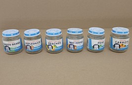 Vintage Gerber Baby Food, 6 Jars 4 1/2 Oz. With Labels &amp; Lids Early 1990’s - £23.49 GBP