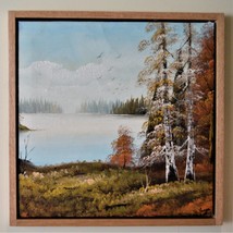 Large Oil on Canvas .  Signed. Solid Oak Floating Frame. Approx.  25.5&quot; x 25.5&quot;  - £303.74 GBP