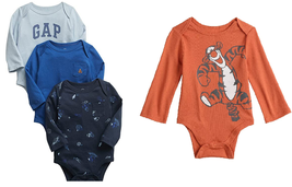 NEW Baby Boy Size 6 Months Clothing Bundle Lot of 4 Gap &amp; Tigger bodysuits - £15.98 GBP