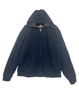 LL Bean Jacket Mens Extra Large Blue Hoodie Full Zip Lined Heavy Chore B... - $40.60 CAD