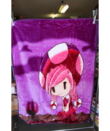BABY SIZE BLANKET BEDSPREAD WITH A PICTURE OF A GIRL FLOWER - £19.39 GBP