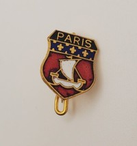 PARIS France Shield Crest Lapel Hat Souvenir Pin Tie Tack Travel Pinback - £15.42 GBP