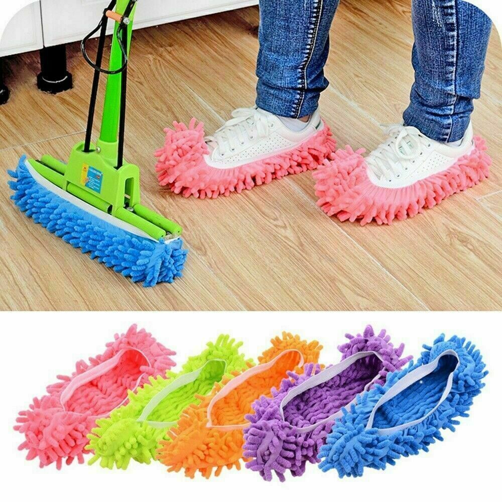 5 Pairs Floor Dust Cleaning Slippers Shoes Lazy Mopping Shoes Micro Fiber Quick
