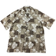 Vintage Ho Aloha Hawaiian Shirt Men&#39;s XL Brown Short Sleeve Sea Turtles Floral - £19.92 GBP