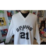 Vintage 90's San Antonio Spurs Tim Duncan 3/4 Sleeve Jersey T Shirt 2XL - $49.49
