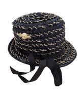 Kutz Nannette Chapeau Vintage Women&#39;s Hat Navy Straw with Brim - $650.96 MXN