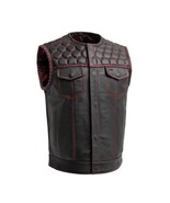 Men&#39;s Club Style Motorcycle Leather Vest Hornet Limited Edition by FirstMFG - £236.06 GBP