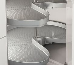 2-Shelf Kidney Shaped Lazy Susan Set with Anti-Slip Spiderweb Gray Trays - $265.98+