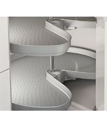 2-Shelf Kidney Shaped Lazy Susan Set with Anti-Slip Spiderweb Gray Trays - $4,907.72 MXN+