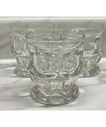 3 Vintage Thumbprint 3.5&quot; Juice Tumbler Glasses Rocks Cocktail Whiskey D... - $42.11 CAD