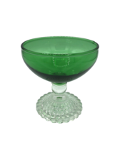 VTG Anchor Hocking Forest Green Burple Boopie Clear Foot Dessert Sherbet... - £8.01 GBP