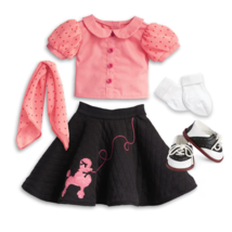 Am Girl Doll Maryellen&#39;s Poodle Skirt Outfit Shoes Scarf Socks Blouse Sk... - $920.79 MXN