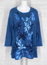 JESS &amp; JANE Mineral Washed Shirt Verde Floral NWT Small Medium - $55.99