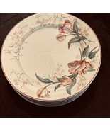 Waverly Garden Room Garden Lane Dinner Plates (4)Stoneware Tulip Design ... - £30.54 GBP