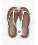 SHADE &amp; SHORE Women&#39;s Faux Leather Flip Flop Sandals &quot;WHITE&quot; (Size 11) B... - €8,12 EUR