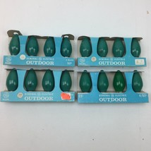 Vtg General Electric GE C9-1/2 Outdoor Christmas Lamps Green Bulbs Lot 4 - £39.95 GBP
