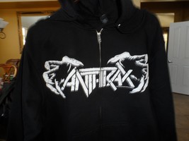 ANTHRAX -2011 Worship Metal Full Zip Up Black Hoodie w/ Drawstring ~NEW~ M - $32.62