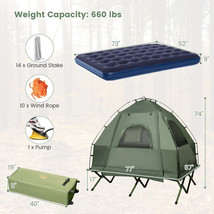 Camping Tent Set 2-Person Cot Air Mattress Sleeping Bag 5-In-1 Foldable Outdoor - £250.58 GBP