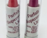Vintage Lot 2 Parfait Supermoist Lips w/ Aloe Lipstick Red Magenta Makeup - £12.08 GBP