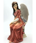 Vintage O&#39;Well Ornate 9&quot; Hand Painted Red Porcelain Angel Of Patience Fi... - £19.77 GBP